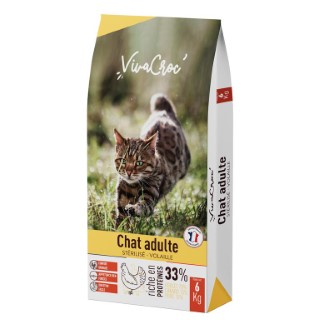 Croquettes Chat – VivaCroc Adulte Stérilisé Poulet – 6 kg 1057851