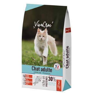 Croquettes Chat – VivaCroc Adulte Stérilisé Saumon – 2 kg 1057852