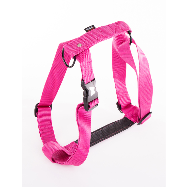 Harnais nylon réglable rose pastel pour chien MARTIN SELLIER