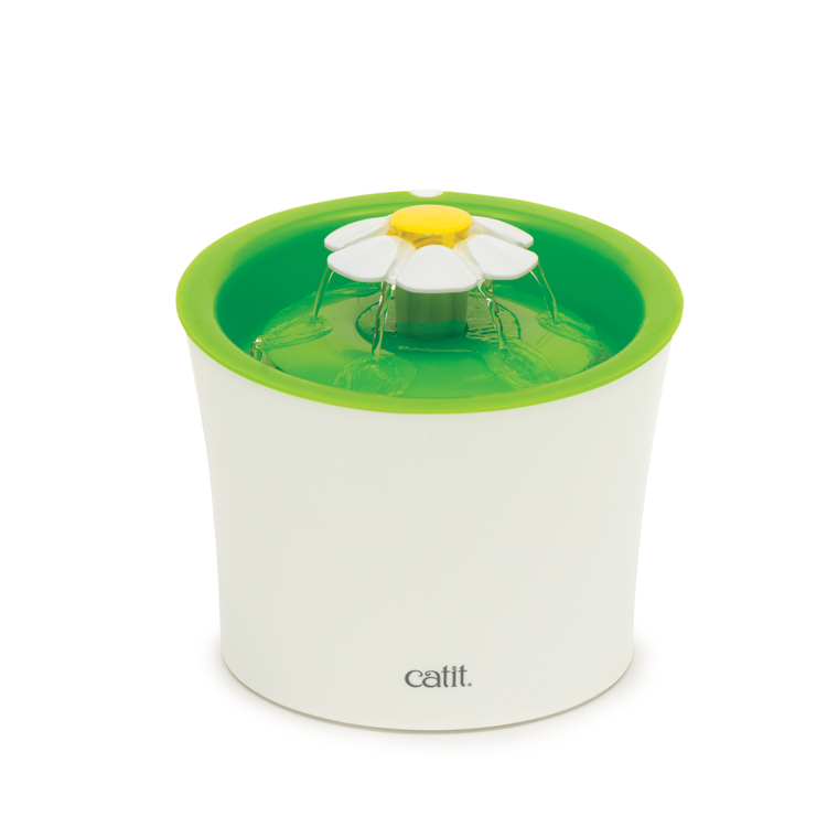 Distributeur Chat – Catit Fontaine à eau Flower coloris vert – 3 litres