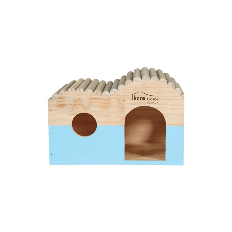 Maison en bois Home rond taille L bleu 29,7x18x20,3 cm