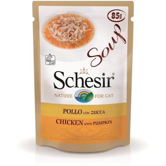 Schesir - Soupe pour chat - Poulet & Potiron - 85gr - Affaire de