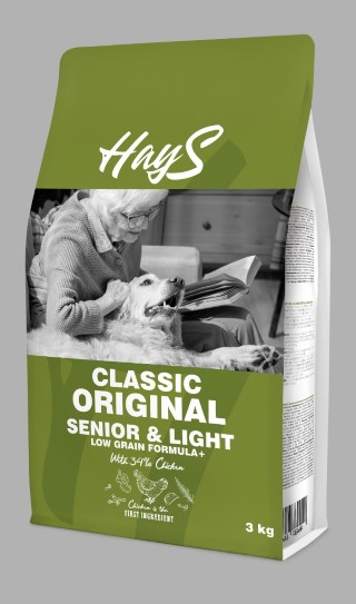 Croquettes Chien Low Grain – Hays Classic Senior Light au poulet – 3 kg 740342